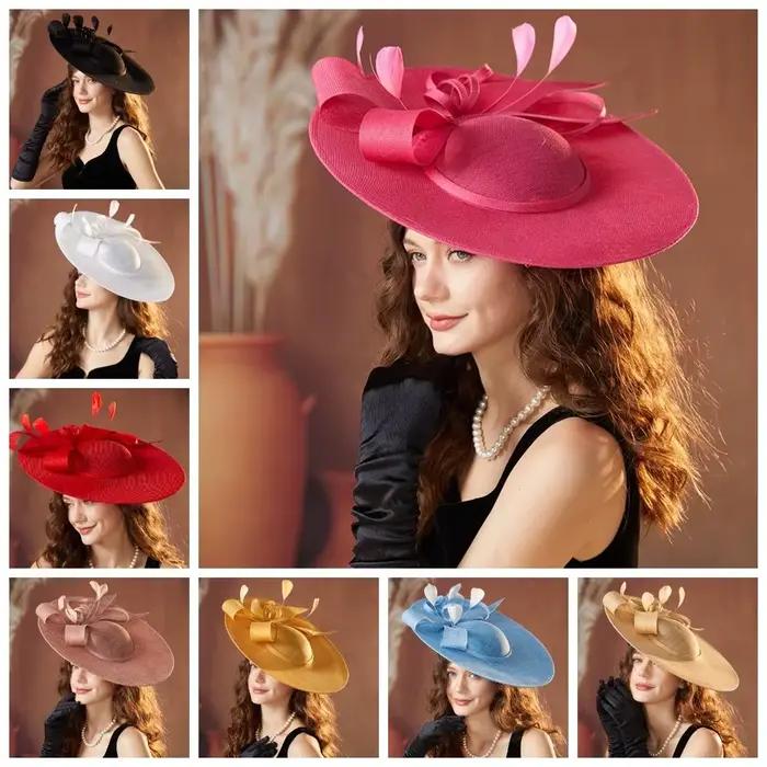 Chapeaux Fascinator Tendance à Large Bord pour Femme avec Bandeau