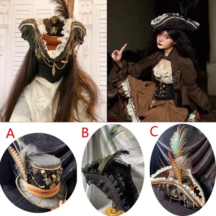 Chapeau de Pirate et perruques Vintage crâne Triangle
