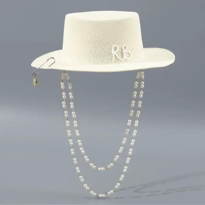 Chapeau de plage en paille style russe RB