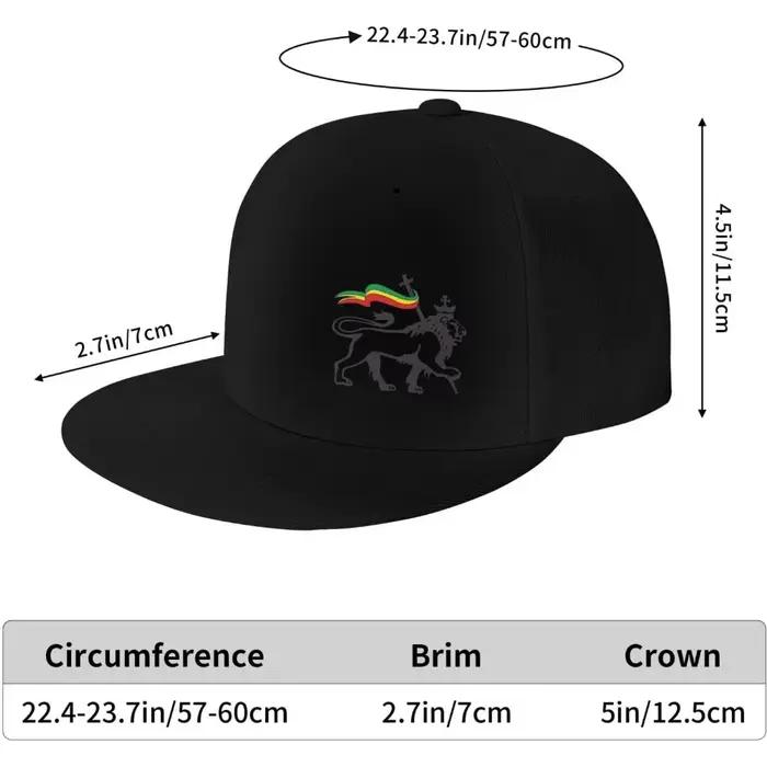 Casquette de baseball à bord plat Rasta Lion of Judah pour hommes et femmes