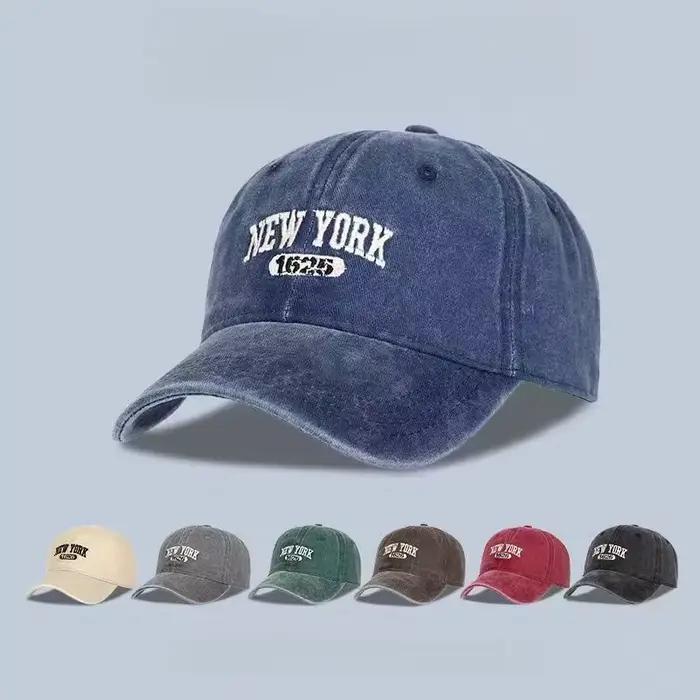 Rétro NEW YORK broderie Snapback chapeau pour hommes femmes Vintage lavé casquettes de Baseball printemps automne loisirs réglable capote chapeaux