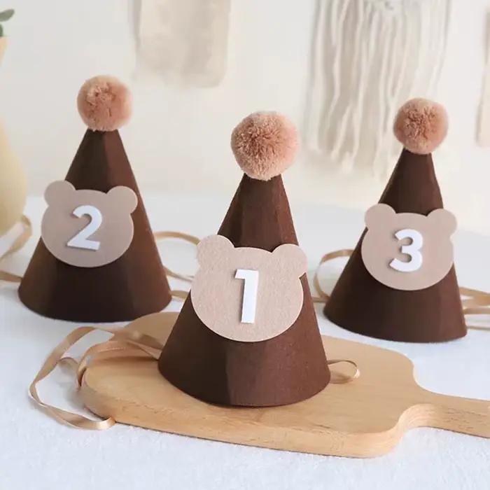 Chapeau d'Anniversaire en Feutre pour Bébé