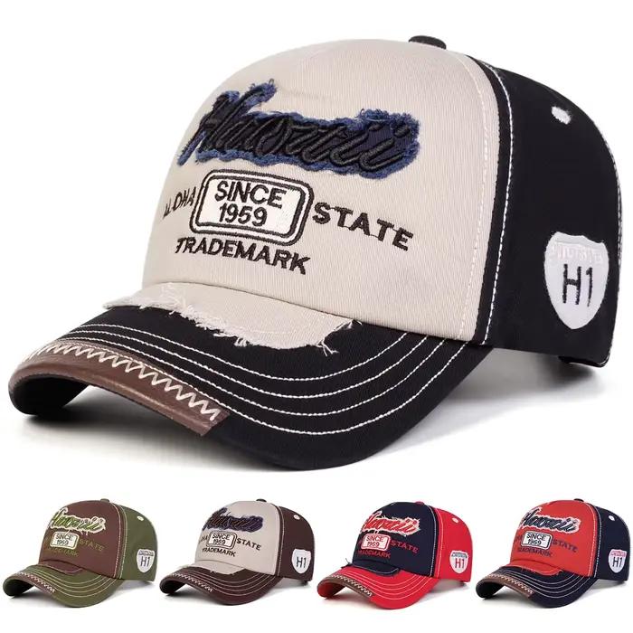Casquettes de baseball unisexes avec broderie de lettres ALOHA STATE