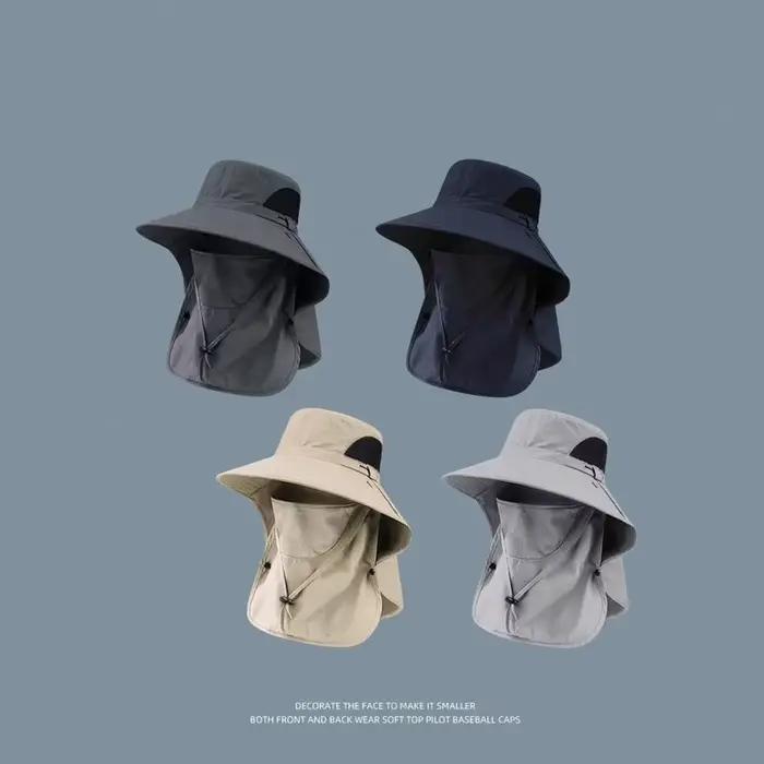 Nouveau Chapeau Pare-Soleil à Grande Visière avec Masque Intégré pour la Pêche