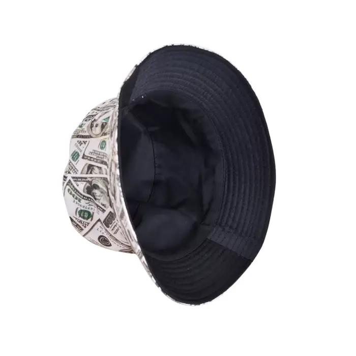 Chapeau unisexe Bocca Dollar imprimé dollar double face réversible pour homme et femme style sport été hiver occasions décontractées alpinisme tourisme sport plein air