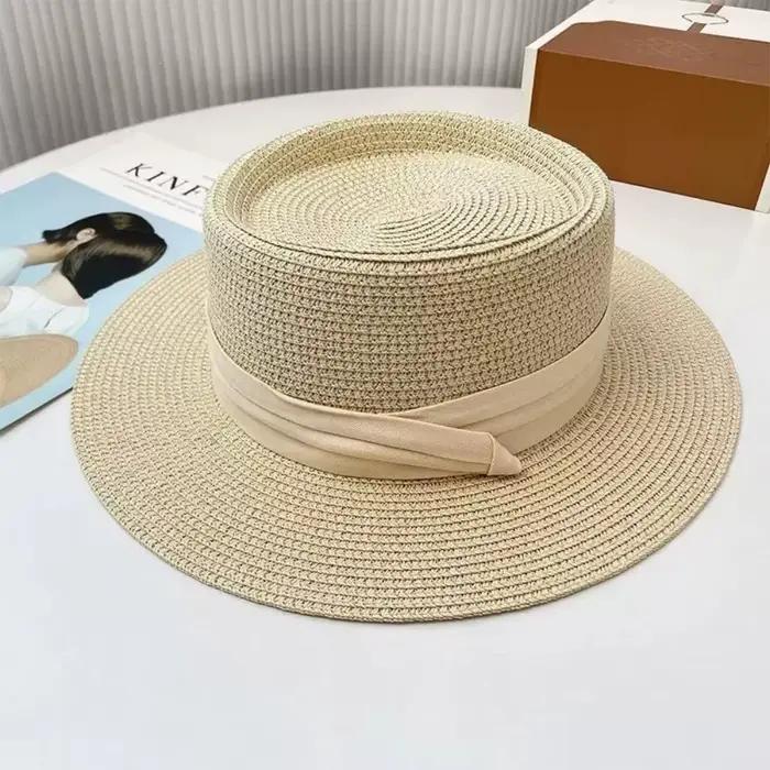 Nouveau Chapeau de Paille Panama Français Polyvalent et Naturel