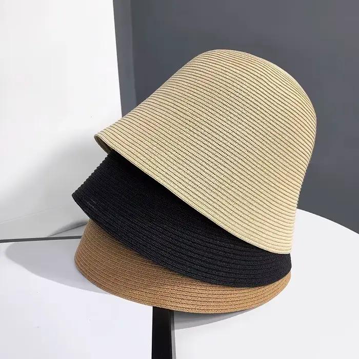 Chapeau de paille pour femmes style sport protection solaire voyage plage bord de mer polyvalent quatre saisons