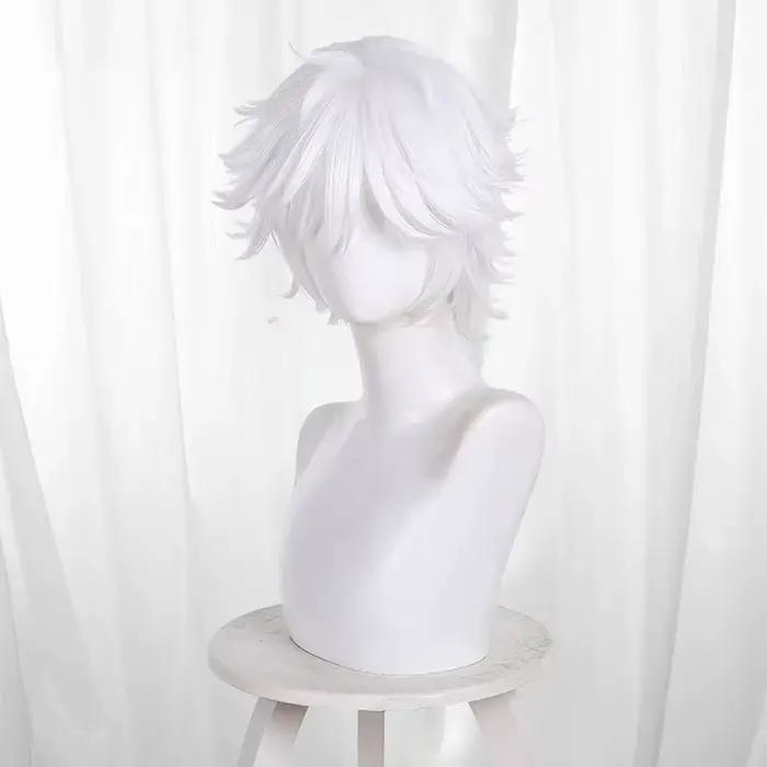 Perruque courte blanche Tongari Boushi No Atelier pour cosplay anime sorcière Halloween jeu de rôle femmes hommes occasions spéciales