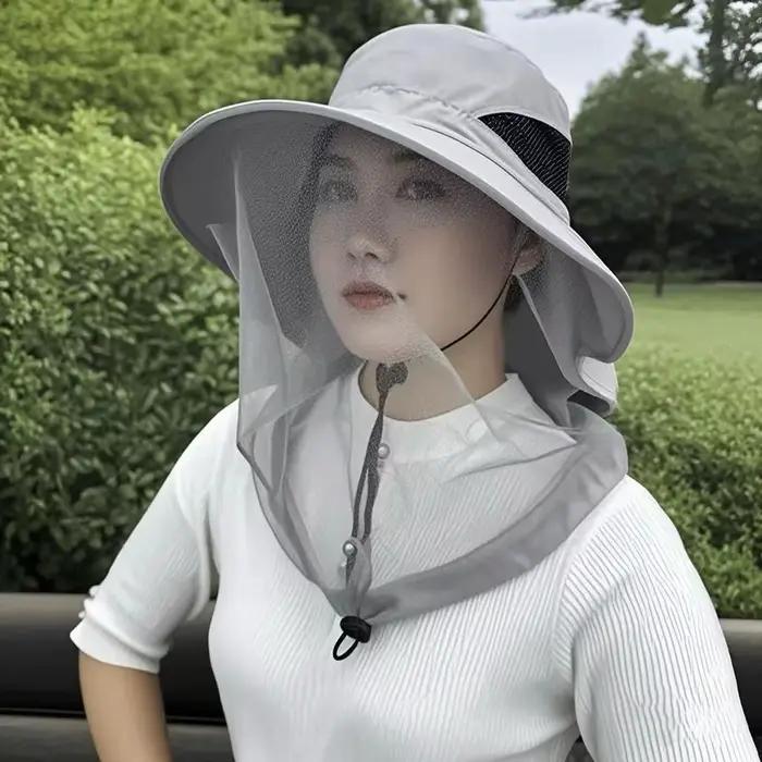 Nouveau chapeau anti-moustiques unisexe avec protection du cou