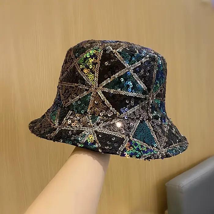 Chapeau d'été pour femme mélange de sequins chapeau de poisson suffolk mode sport tendance pliable occasions décontractées printemps été automne hiver