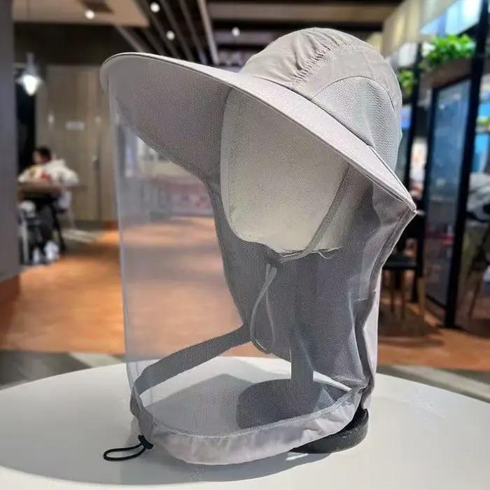 Chapeau anti-moustiques pliable avec filet caché