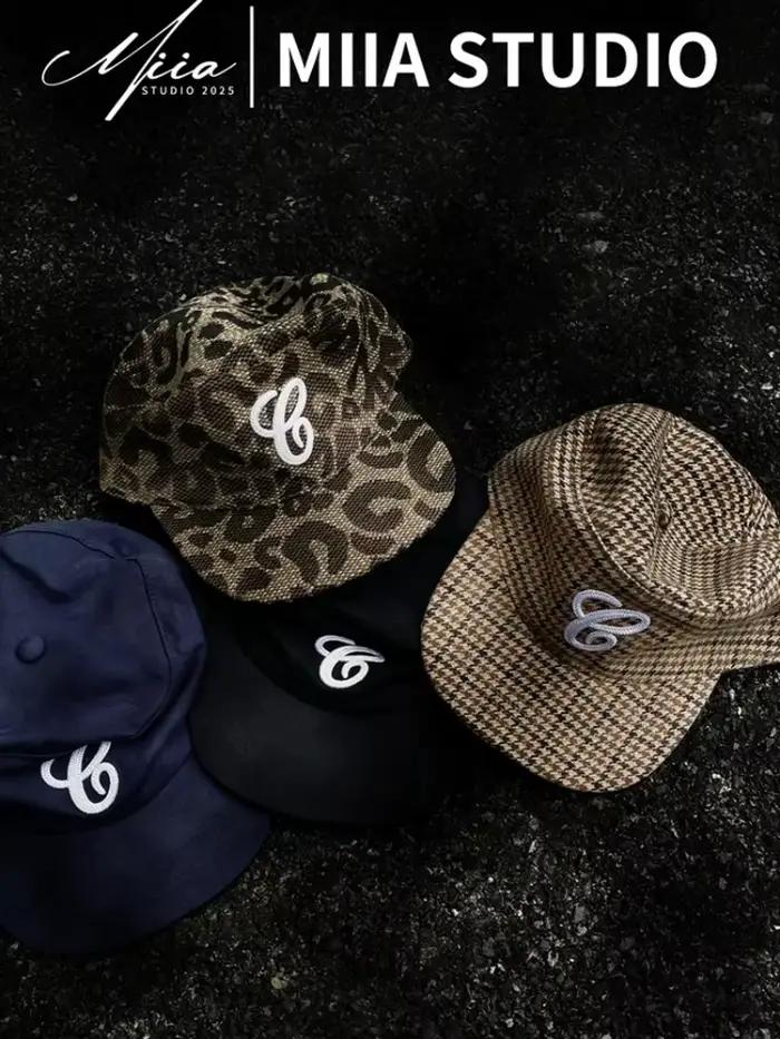 Casquette de Baseball rétro décontractée à dessus plat avec lettres imprimées léopard