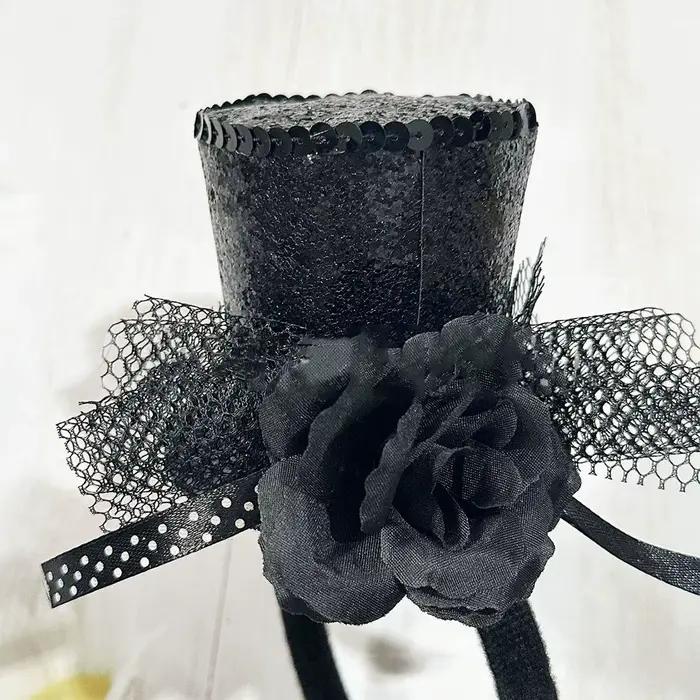 Mini chapeau bibi à sequins avec bandeau