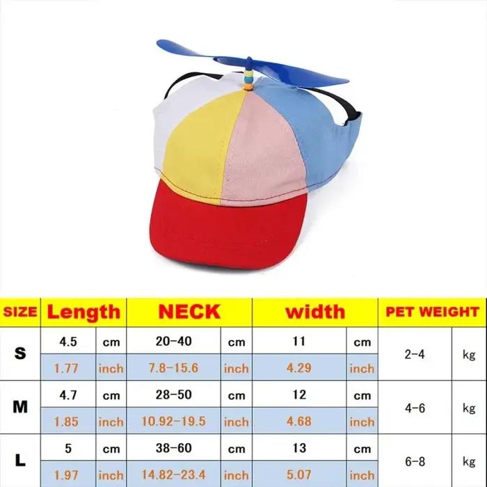 Chapeau d'hélicoptère détachable pour chien style casquette de baseball protection anti-UV matériau respirant pour chiens été sorties activités extérieures