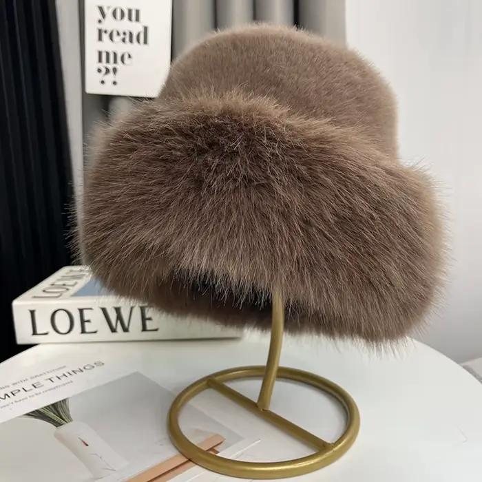 Chapeau en fausse fourrure de renard pour femmes