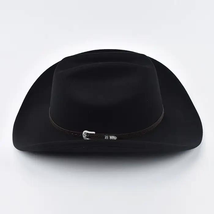 Chapeau de Cowboy occidental unisexe avec cuir
