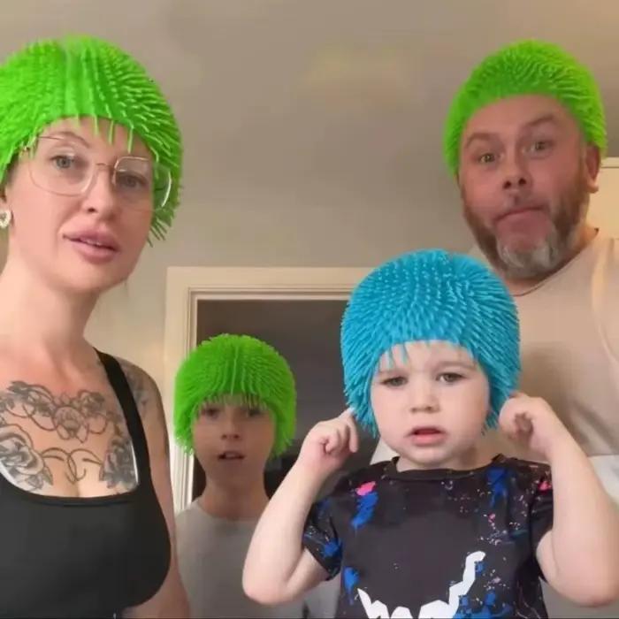 Chapeau à boules pointues - Coiffe amusante pour farces, festivals, cosplay - Coiffe élastique anti-stress pour hommes et femmes