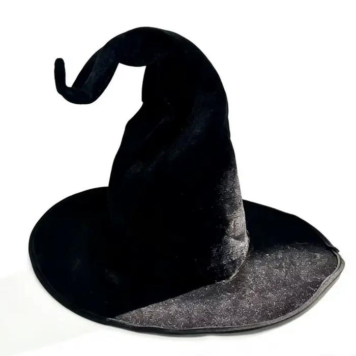 Chapeau de sorcière en velours confortable noir