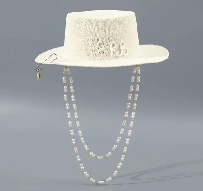 Chapeau de plage en paille style russe RB