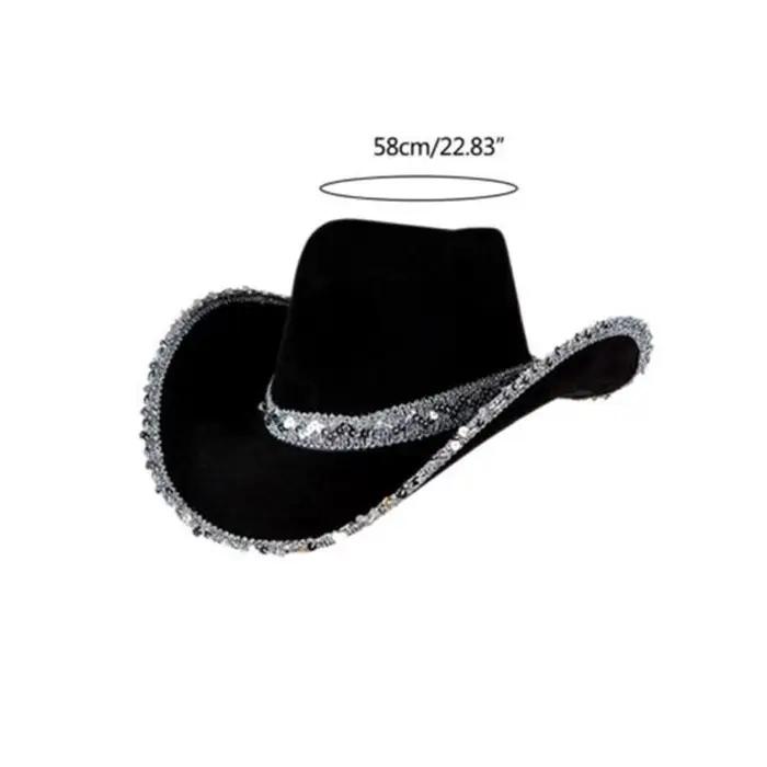 Chapeau de cow-girl à paillettes pour femmes