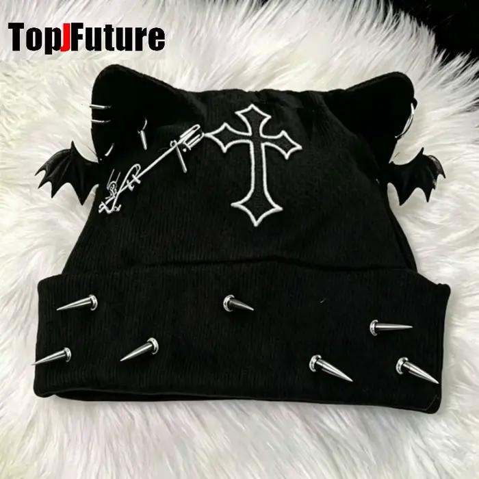 Chapeau d'hiver Harajuku Gothic Lolita avec oreilles de chat pour femme