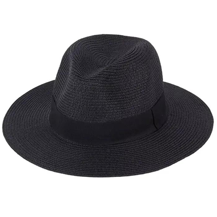Chapeau de paille d'été unisexe élégant protection solaire tendance pour plage et activités de plein air multicolore