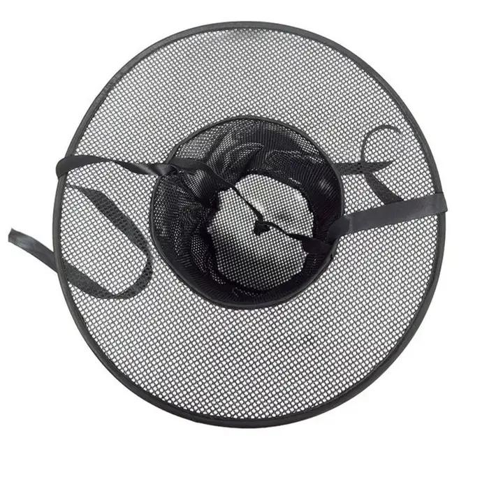 Chapeau coréen traditionnel léger en maille noire à large bord