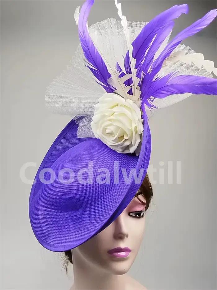 Élégant fleur Fascinator pilulier casquette de mariage femmes