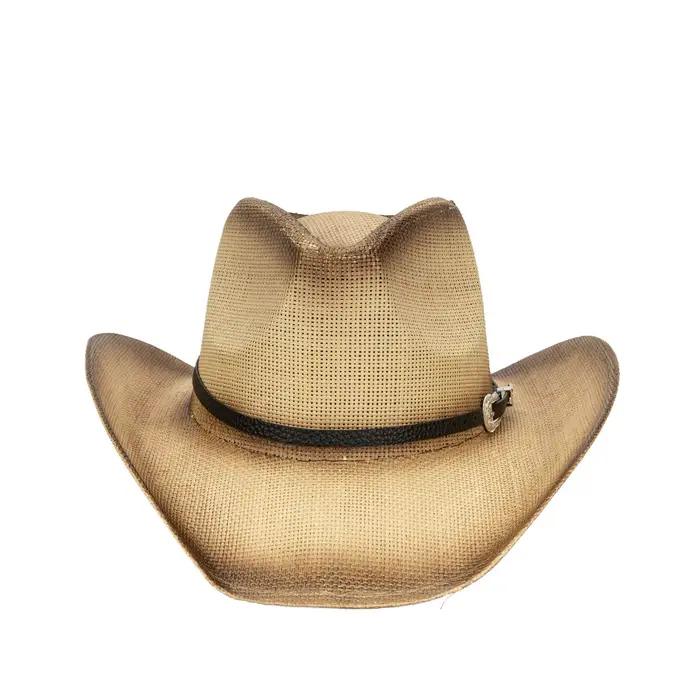 Chapeau de cowgirl en paille kaki pour femmes et hommes, style sport, protection solaire, plage, fête, vacances, occasions spéciales
