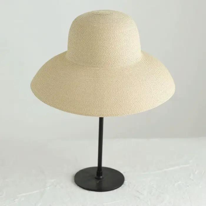 Chapeau de soleil élégant en paille style bohème pour femme