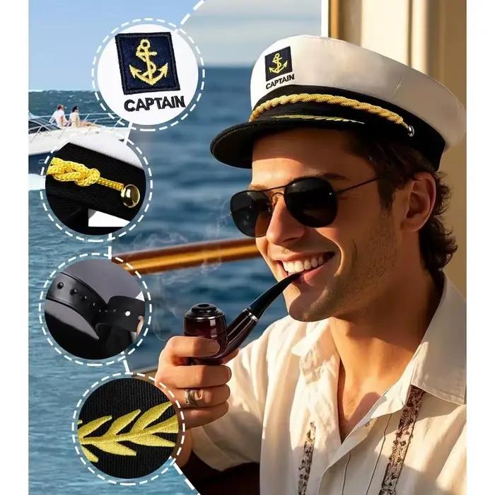 Chapeau de marin pour adultes – Accessoire de costume de capitaine pour hommes et femmes