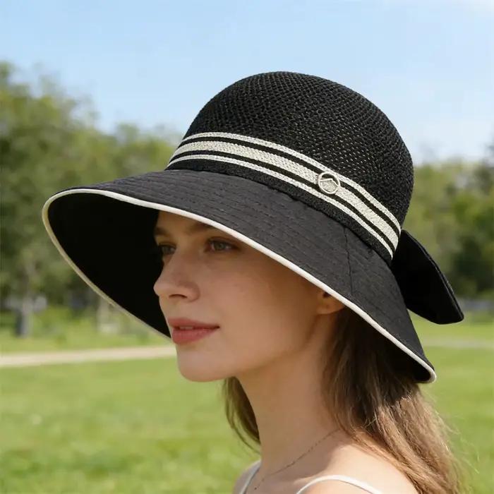 Chapeau de soleil pour femme avec nœud