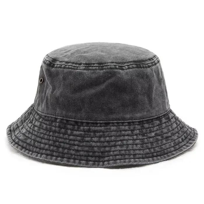 Chapeau de pêcheur en denim délavé rétro