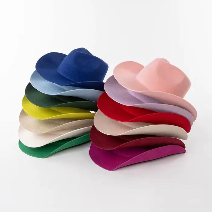 Chapeau de Cowboy occidental 100% laine pour femmes et hommes