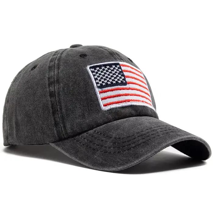 Casquette de baseball brodée drapeau USA pour homme