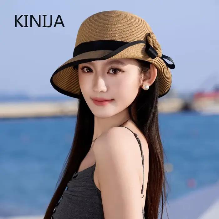 Chapeau de soleil élégant en paille pour femme