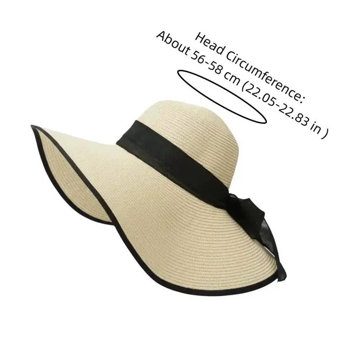 Chapeau de soleil respirant pour la plage avec ruban en dentelle