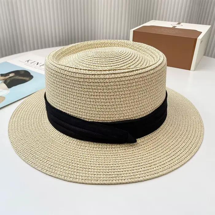 Chapeau de paille à dessus plat de haute qualité