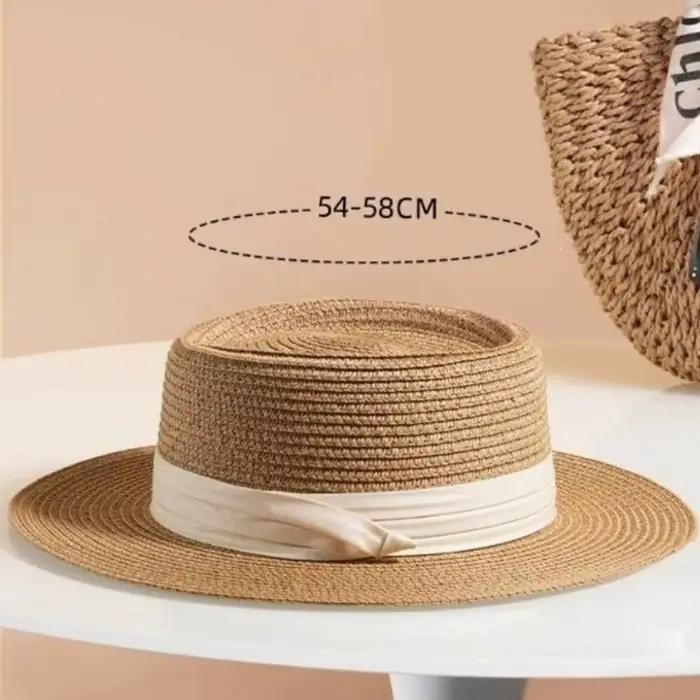 Nouveau Chapeau de Paille Panama Français Polyvalent et Naturel