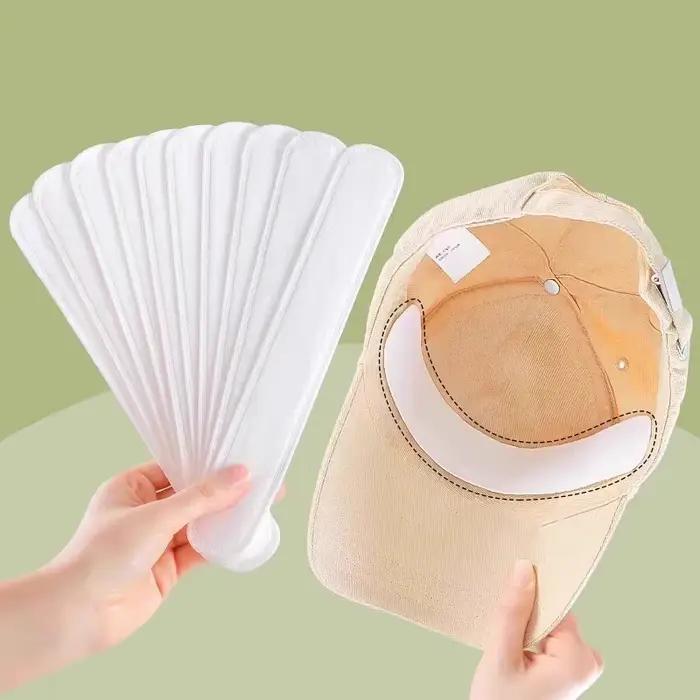 10/100 pièces chapeau absorbant la sueur autocollants femmes hommes coton Anti-saleté sport ceinture casquette jante