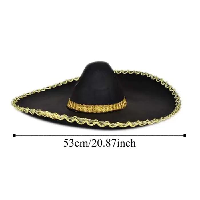 Chapeau Sombrero de Style ethnique à bord roulé