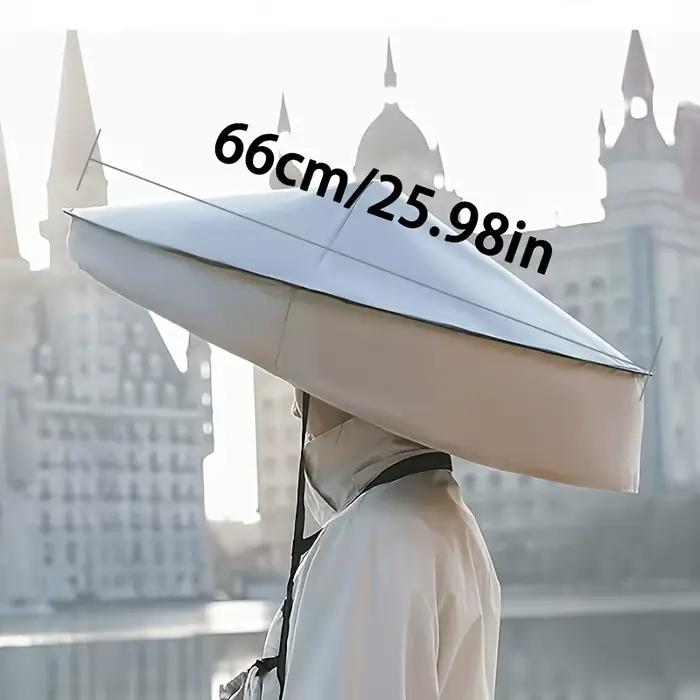 Chapeau parapluie pliable mains libres UPF50+ de 66 cm de large