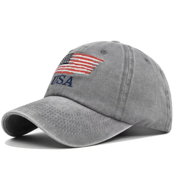 Casquette de Baseball brodée drapeau américain Vintage