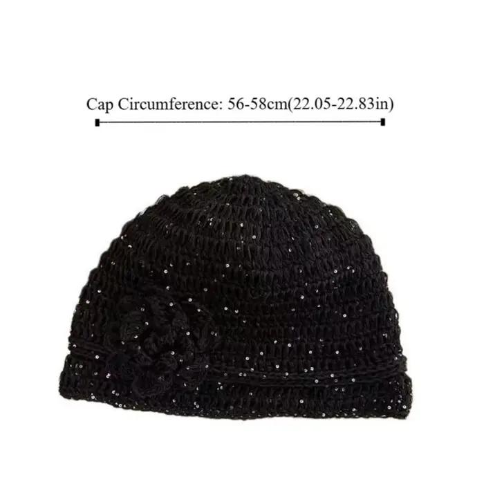Casquettes tricotées à fleurs tissées à la main
