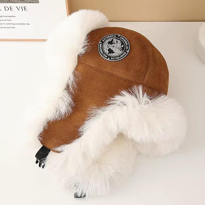 2025 nouveaux hommes 100% naturel fausse fourrure de renard Bomber chapeaux hiver russe homme chaud