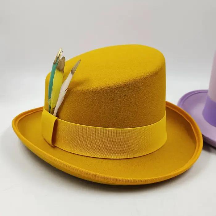 Nouveau haute qualité homme Fedora unisexe Gentleman Cosplay Derby melon chapeau forme britannique