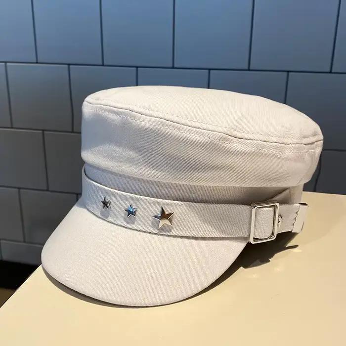 Béret noir pour femme, style rétro britannique