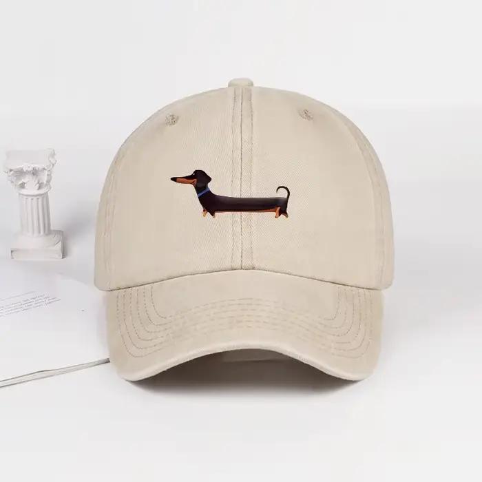 Casquette de baseball lavée à imprimé teckel
