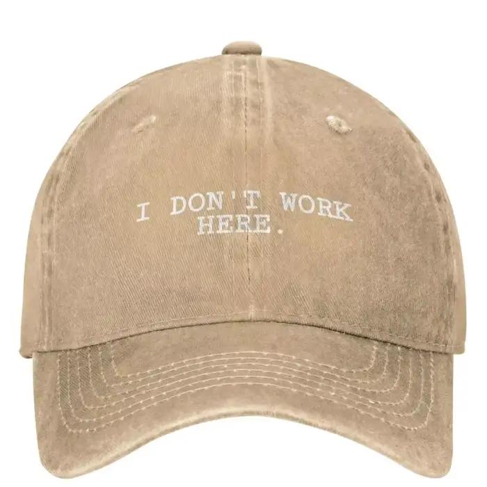 Je ne travaille pas ici casquette de Baseball drôle unisexe adolescents concepteur camionneur chapeau été mode en plein