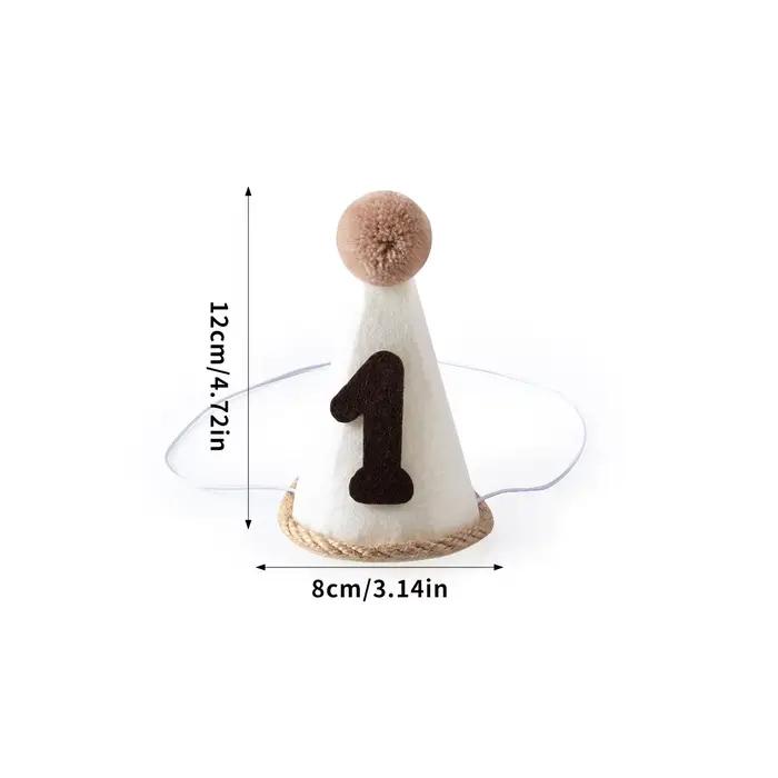 Chapeau de ixavec Boule de Fourrure pour Premier Anniversaire de Bébé
